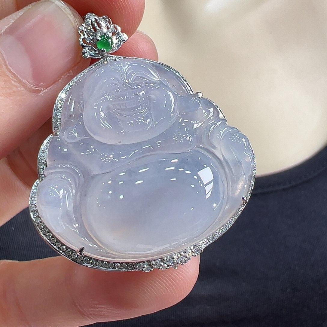 翡翠颈饰18K金镶嵌吊坠