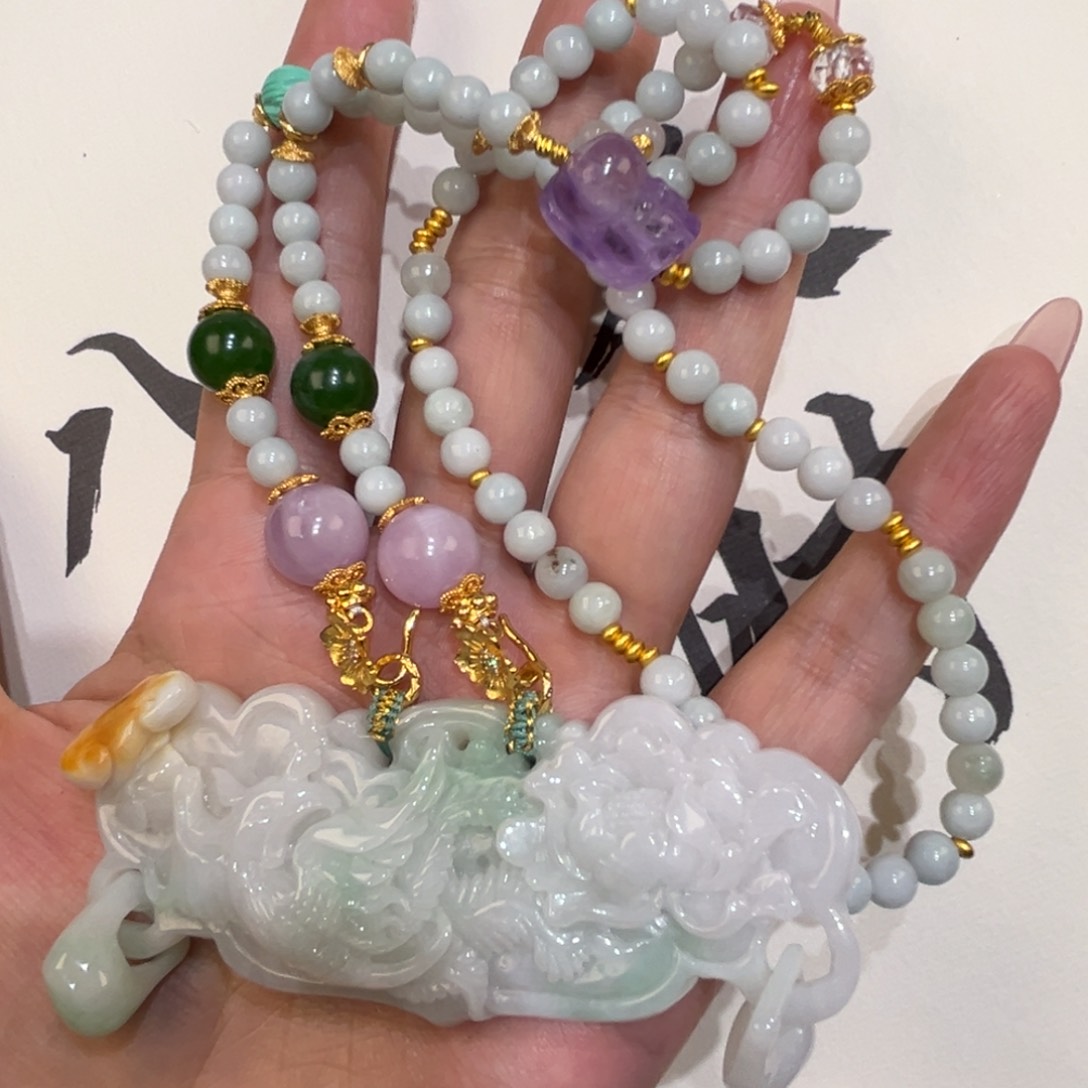 翡翠未镶嵌吊坠(赠链)代编织