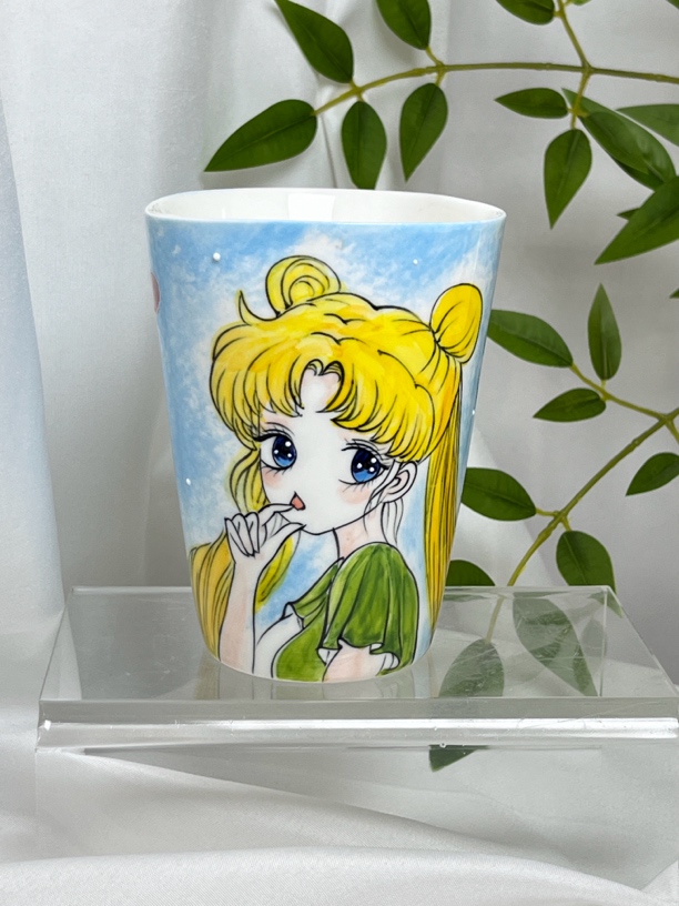 景德镇纯手工手绘美少女可乐杯