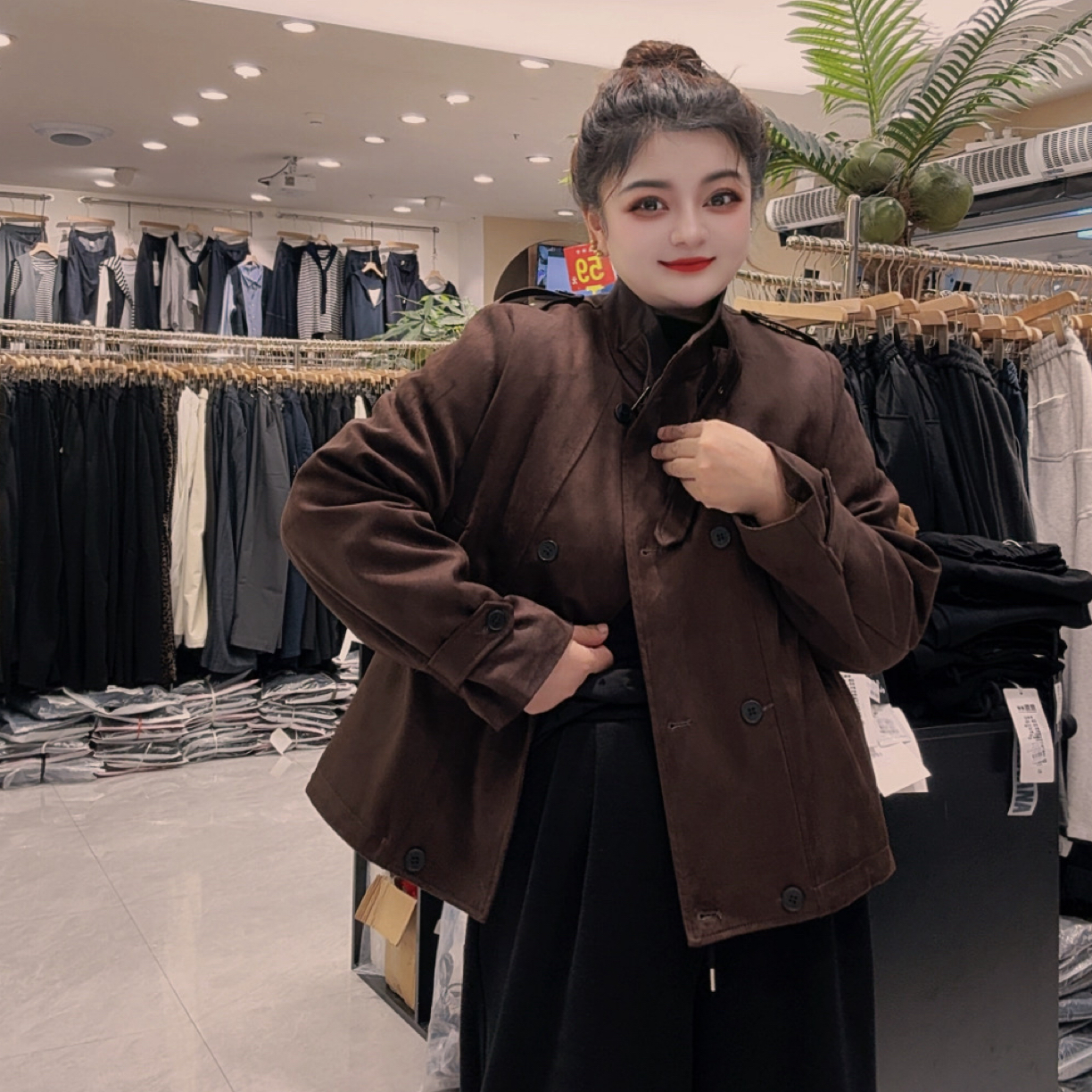 泡泡糖家大码休闲加厚款外套831