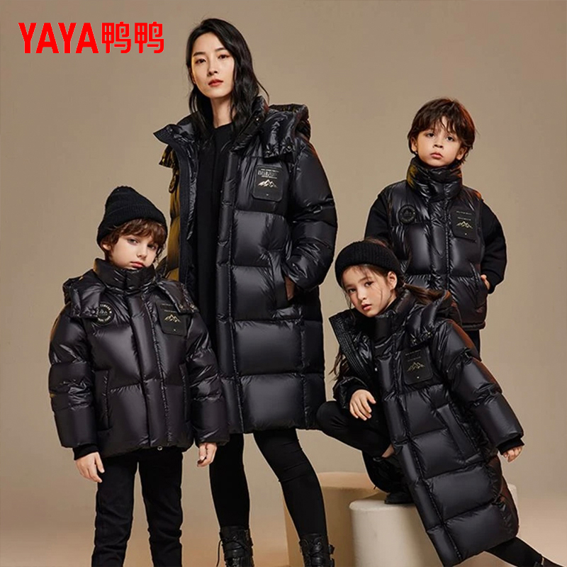 YAYA/鸭鸭儿童羽绒服男女童长款过膝保暖冬季中大童加厚极寒外套