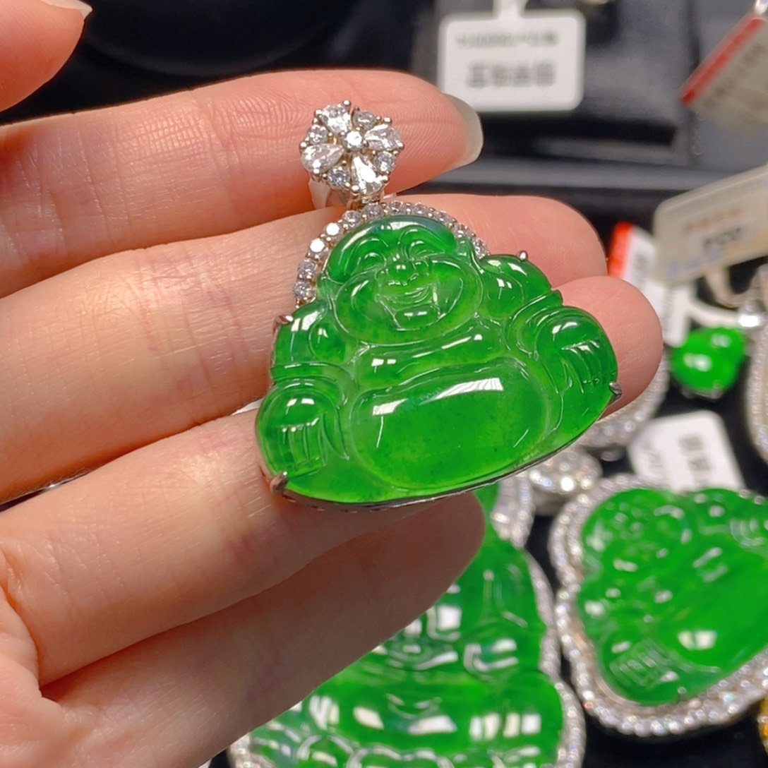 翡翠银S925镶嵌吊坠(不含链)