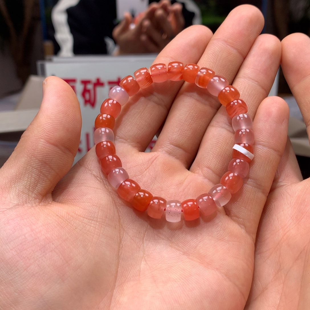 南红玛瑙冰飘单圈8㎜未镶嵌241217-3
