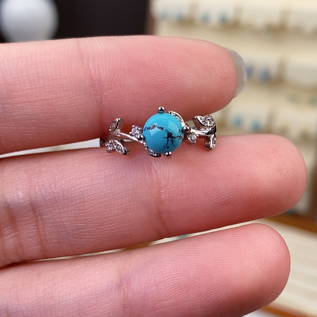 绿松石戒指银S925镶嵌