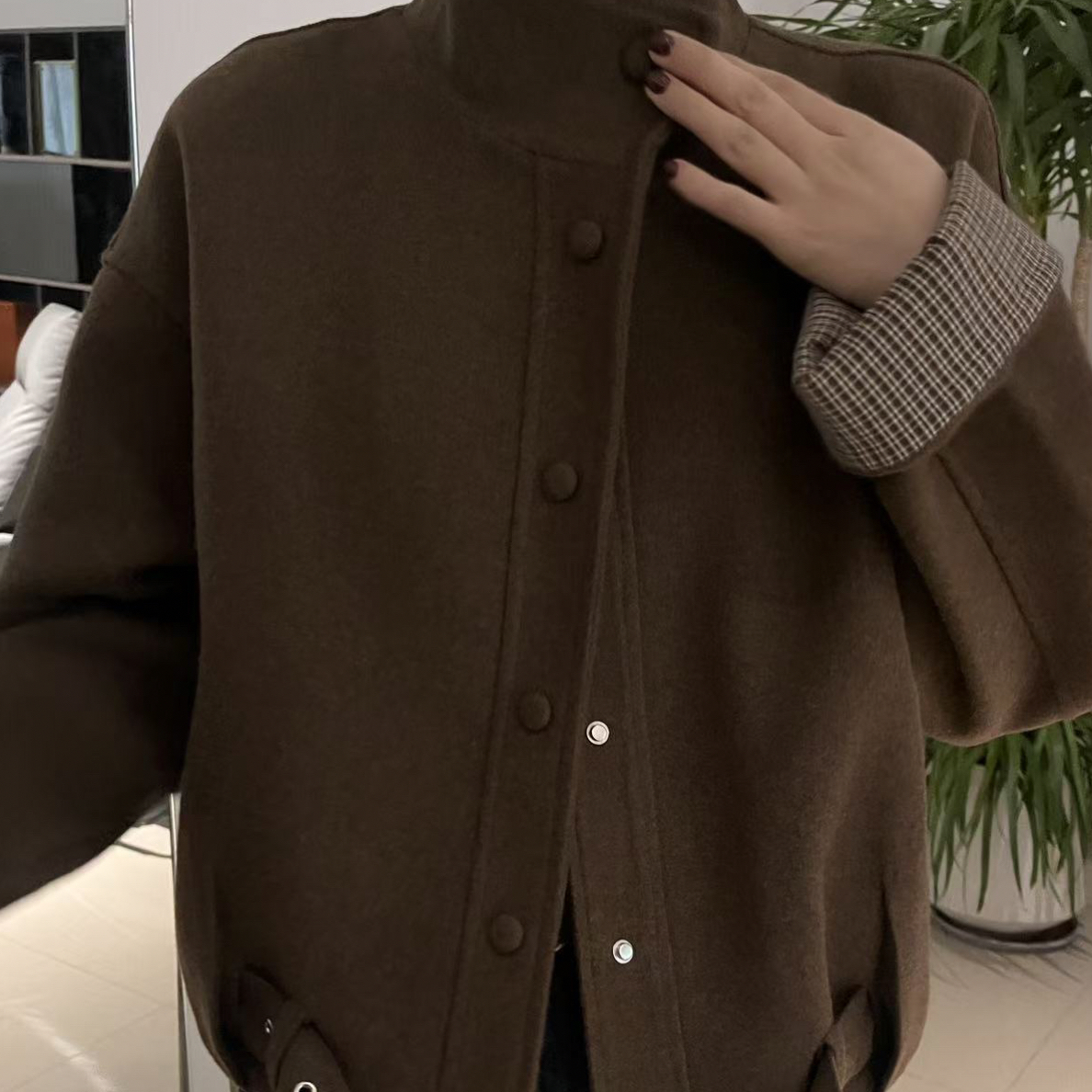 六六299定制短款少女风秋季毛呢秋冬加厚时尚