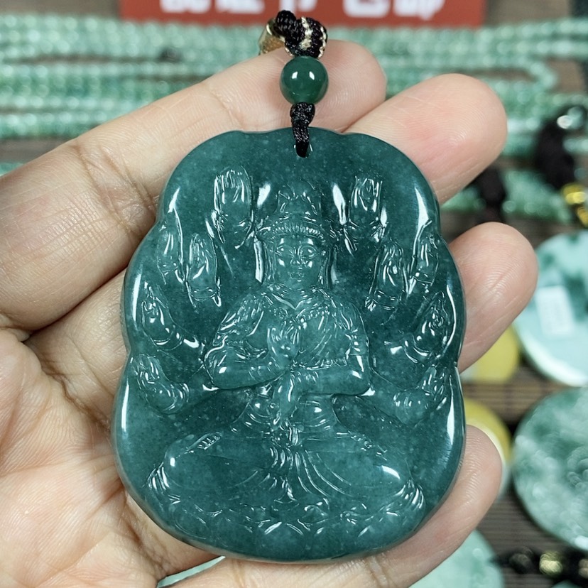 【闪购商品】翡翠颈饰未镶嵌玉吊坠翡翠玉大款千手观音
