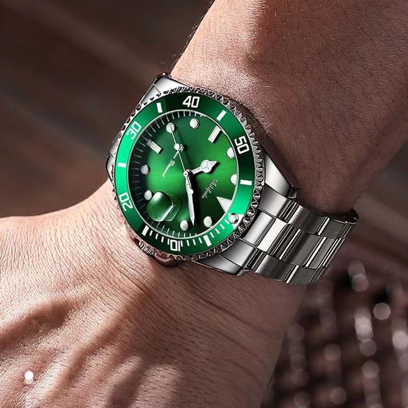 经典绿水鬼手表男士夜显防水日历潮流时尚腕表