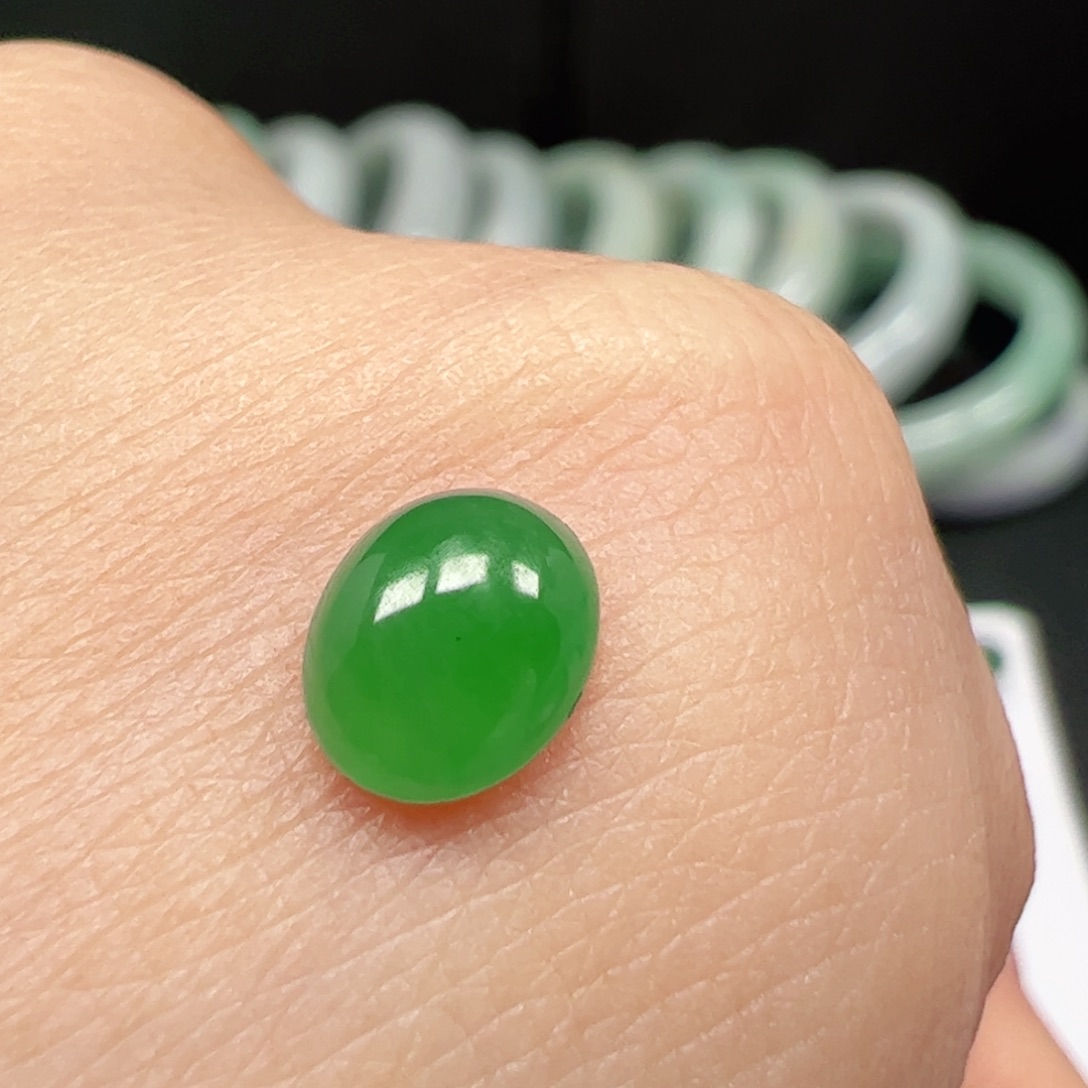 翡翠未镶嵌耳饰蛋面