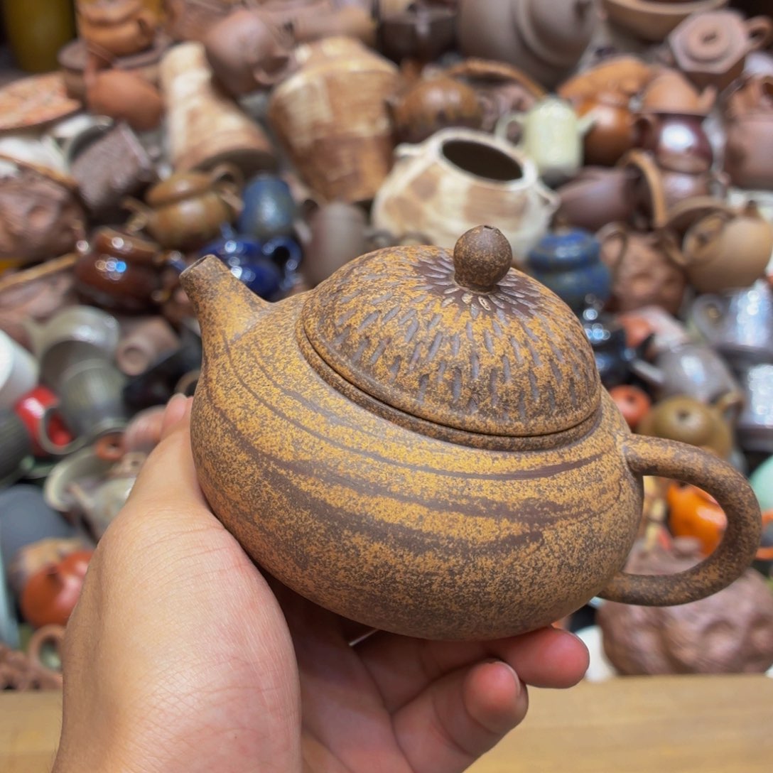 柴烧老岩泥高温茶器皿