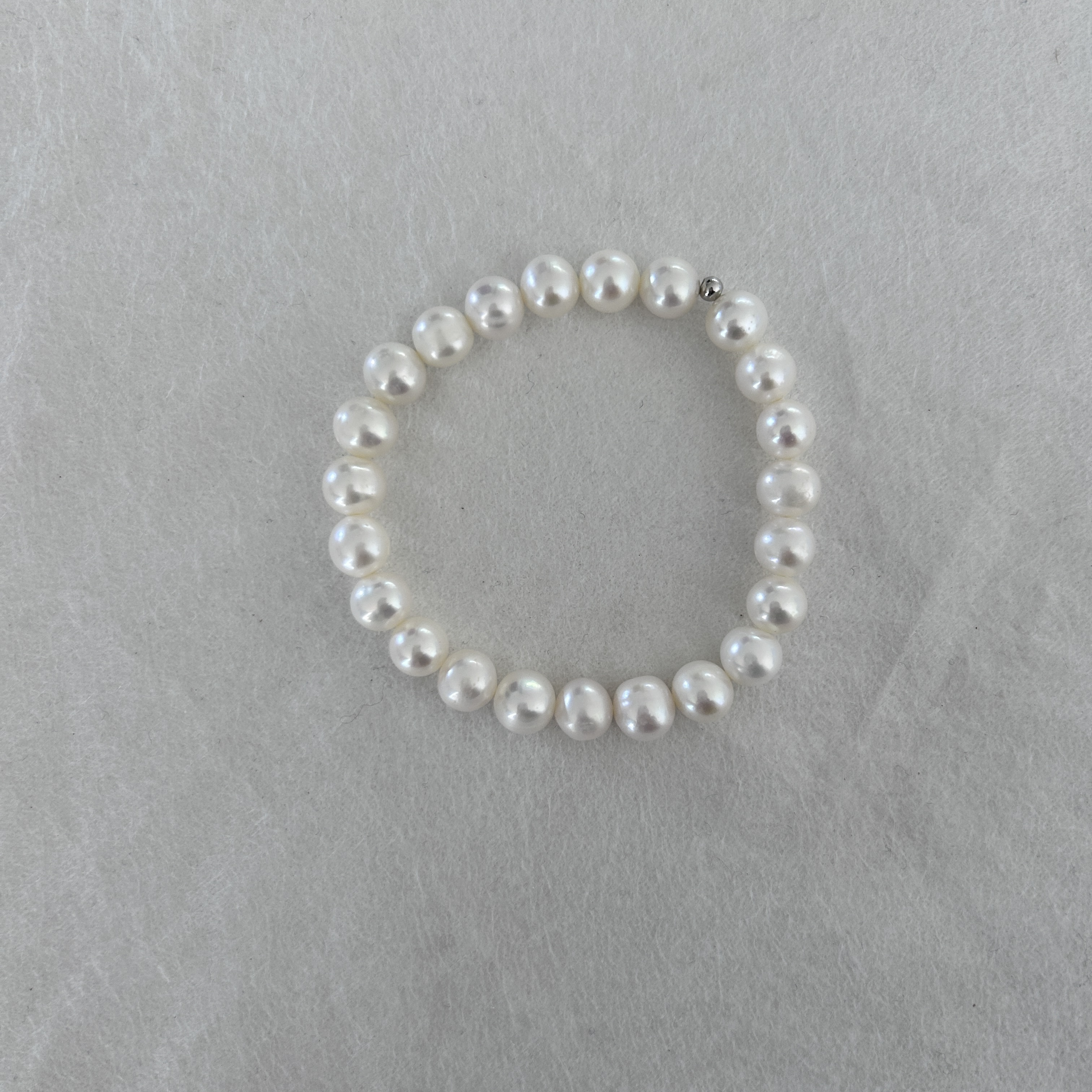 开播福利 7-8mm天然淡水无核珍珠手链S925银时尚百搭微瑕