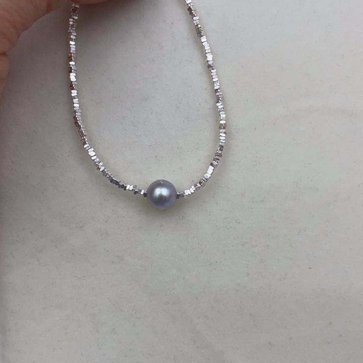 手绳银S925镶嵌海水珍珠