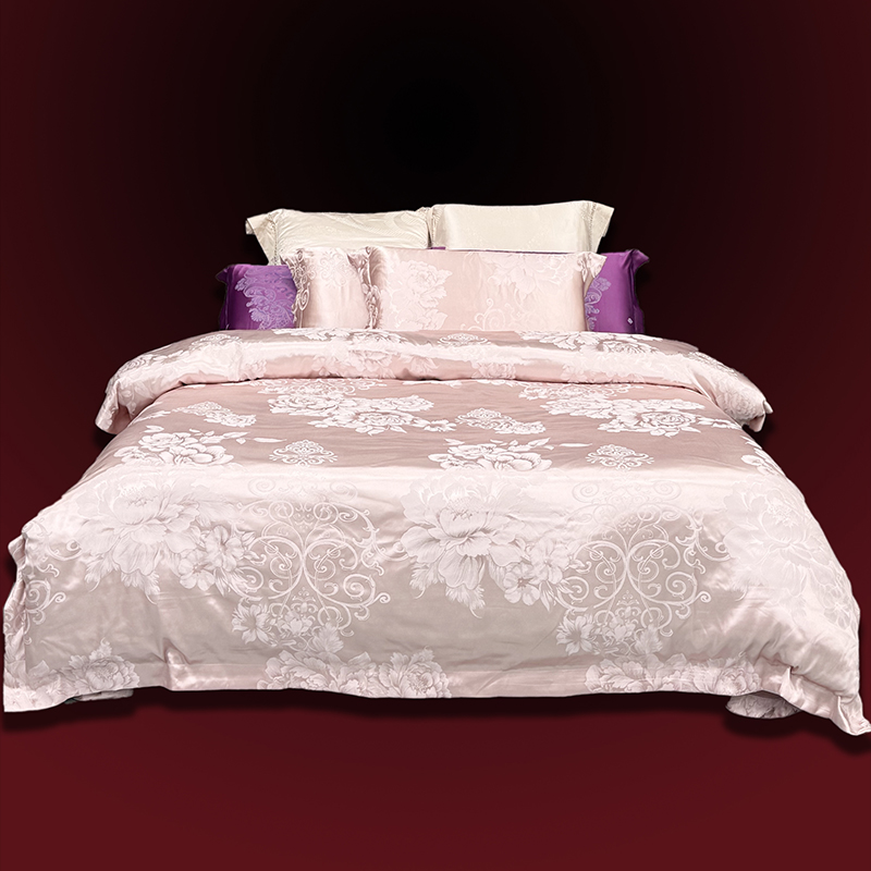 [悠恋]高端提花中式牡丹花四件套提花四件套高级感床上用品