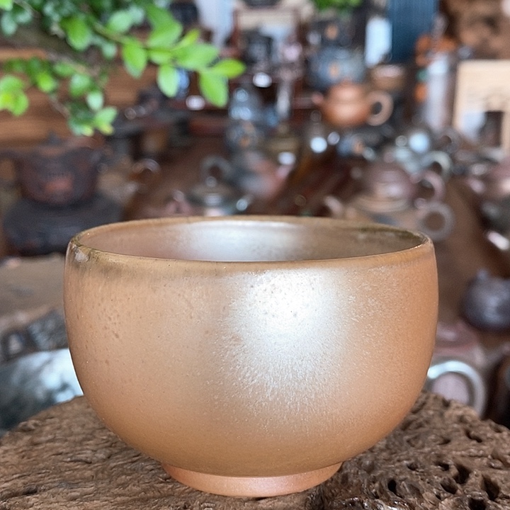 白泥极致金，建水紫陶，全手工纯柴烧茶器