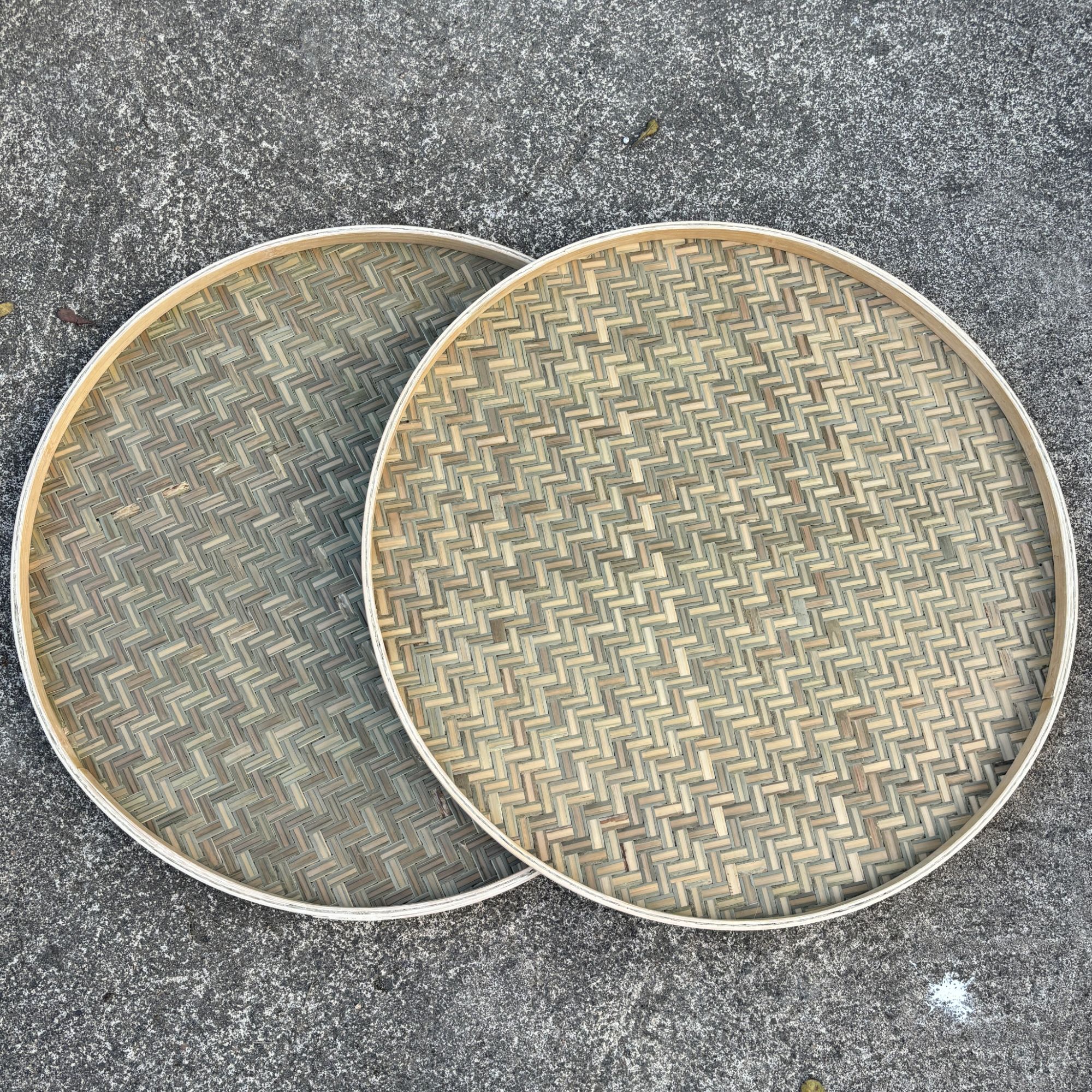 留青无孔60+60竹子头层皮家用竹编晾晒收纳簸箕