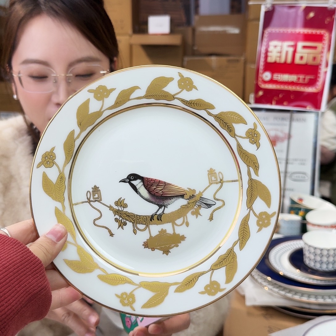 骨瓷高骨骨瓷8英寸20cm平盘一只外贸骨瓷