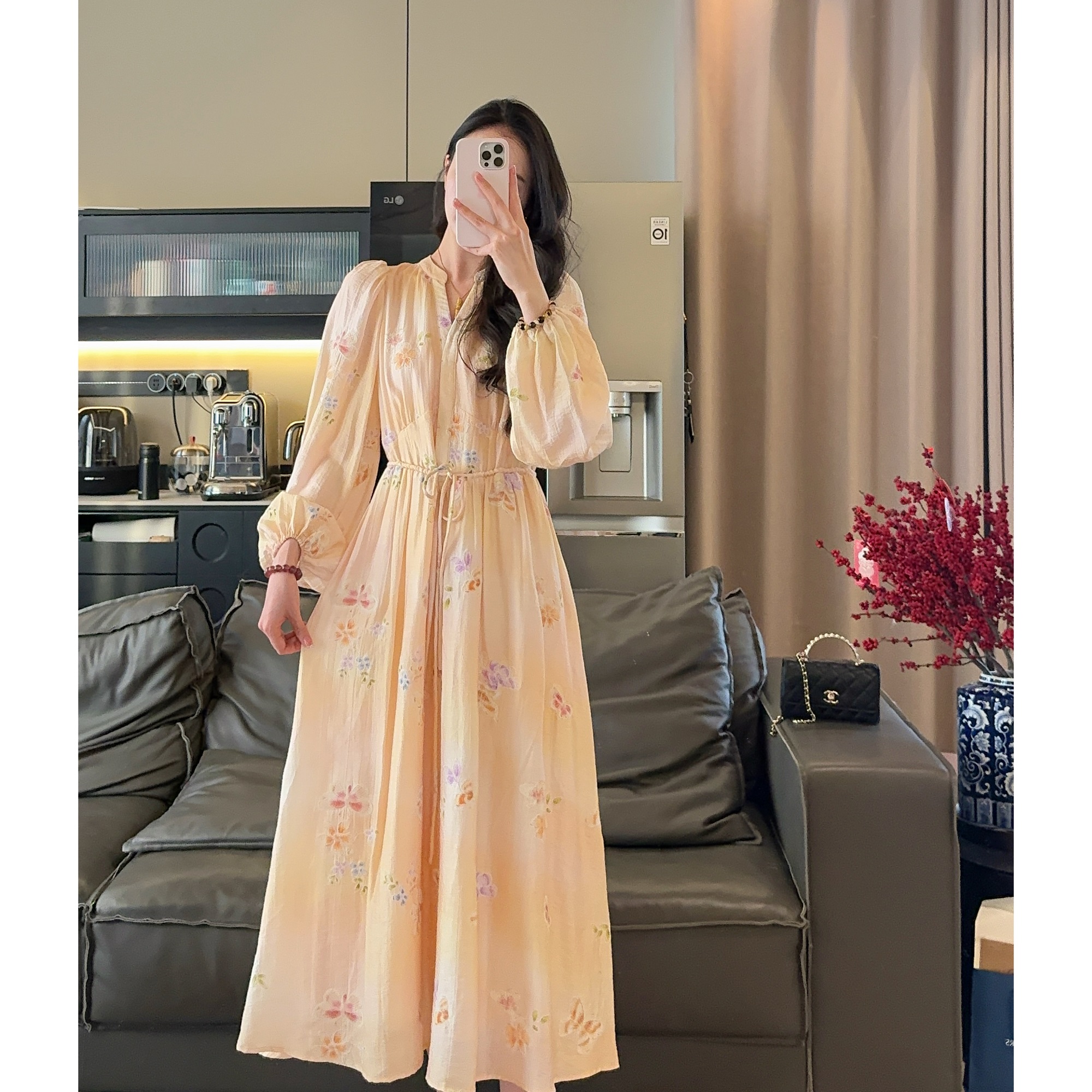 Zwinnie/詹维尼【锦鲤橙蝴蝶 刺绣定位印】独家系列连衣裙GYS202513