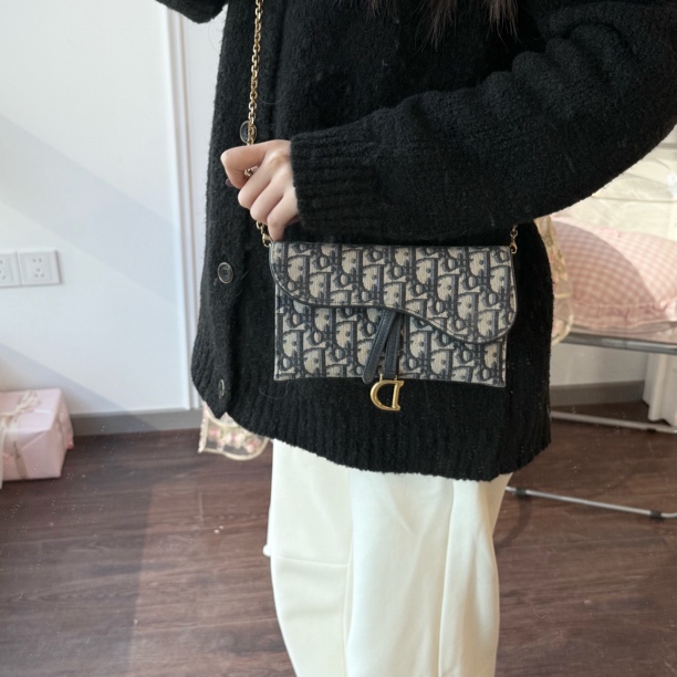 95新 DIOR/迪奥 dior saddle 老家二合一链条包