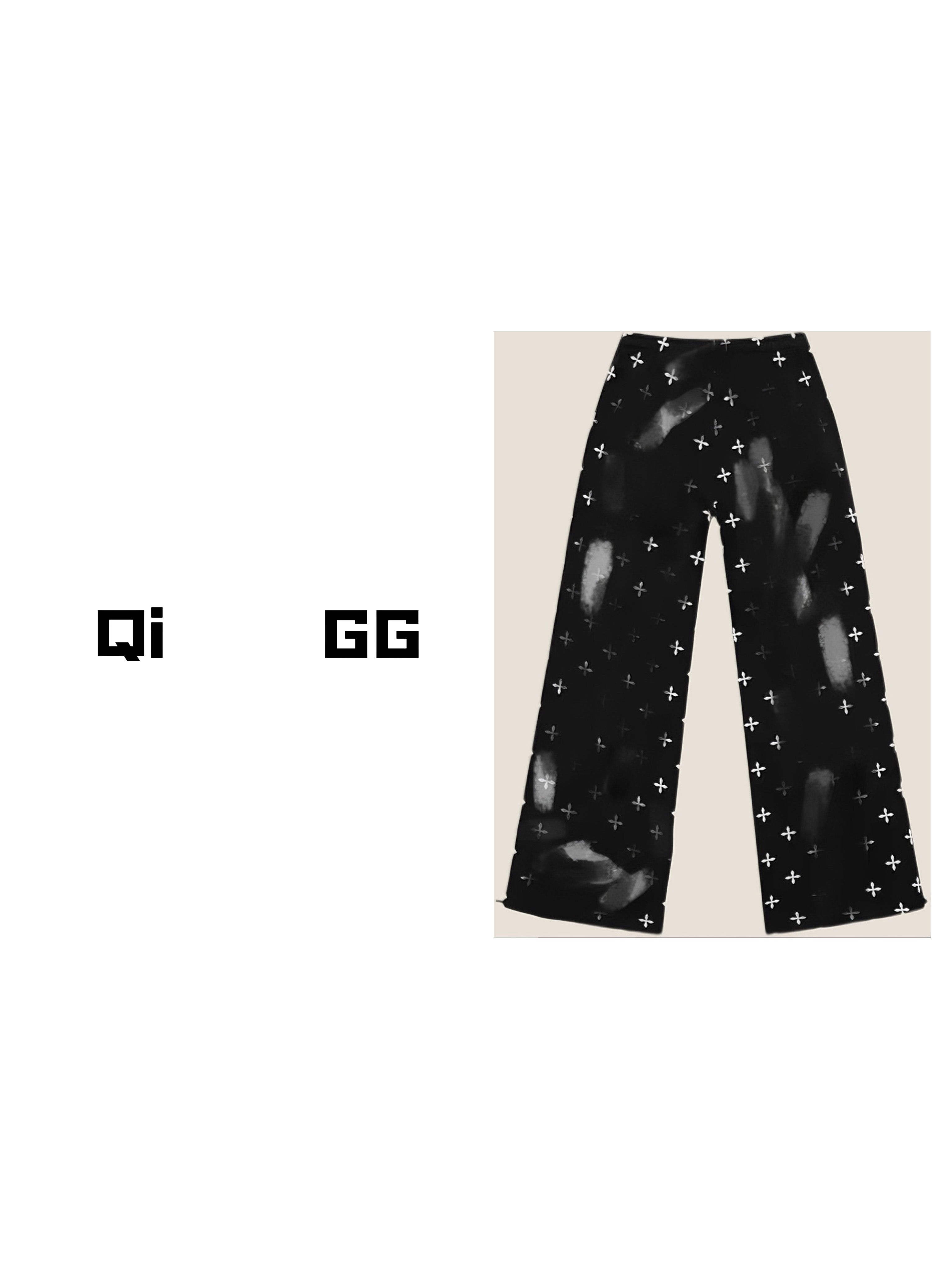 【Qi    GG】黑花园阔腿运动裤