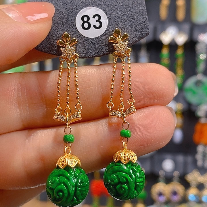 翡翠未镶嵌耳饰翡翠