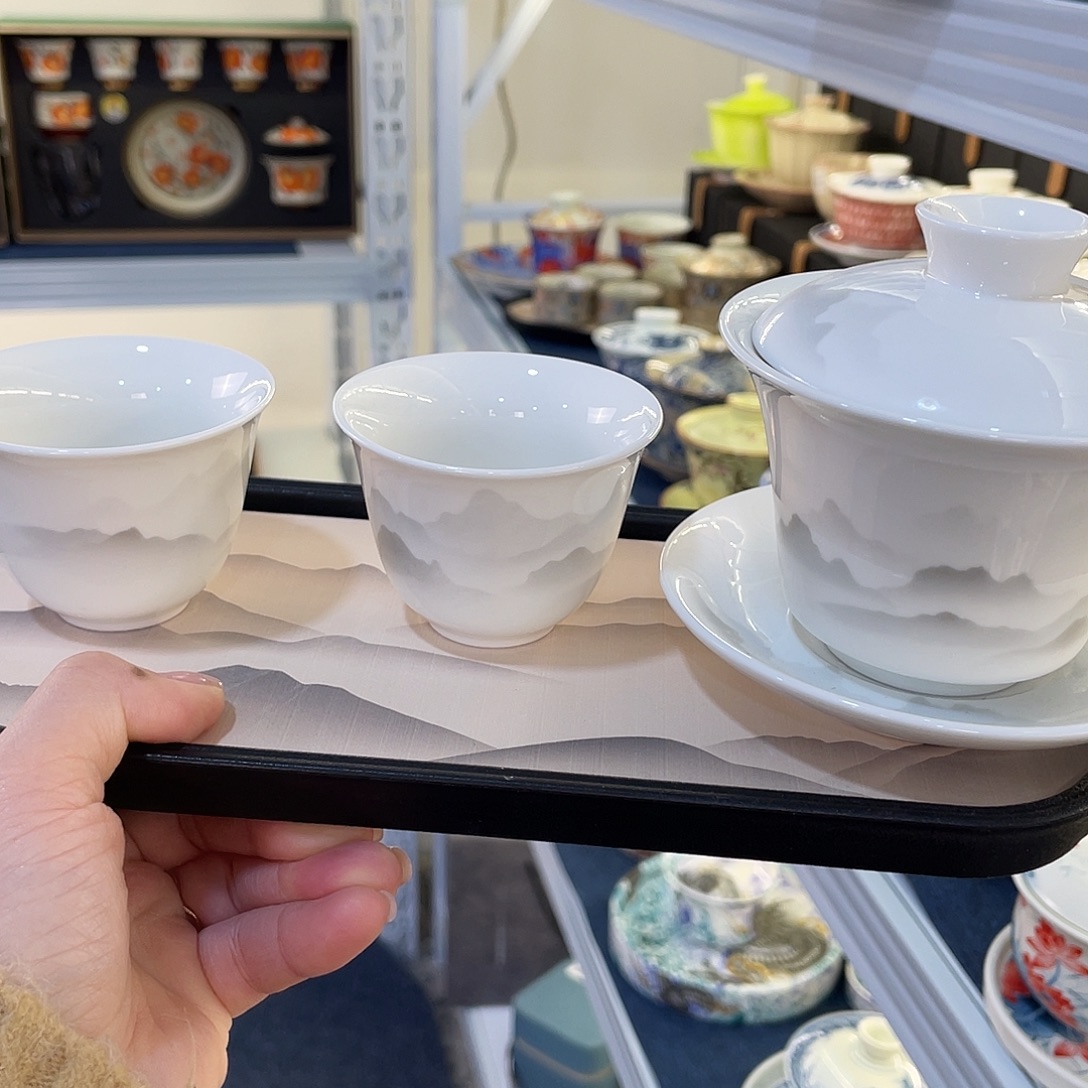 陶景德陶瓷盖碗茶具