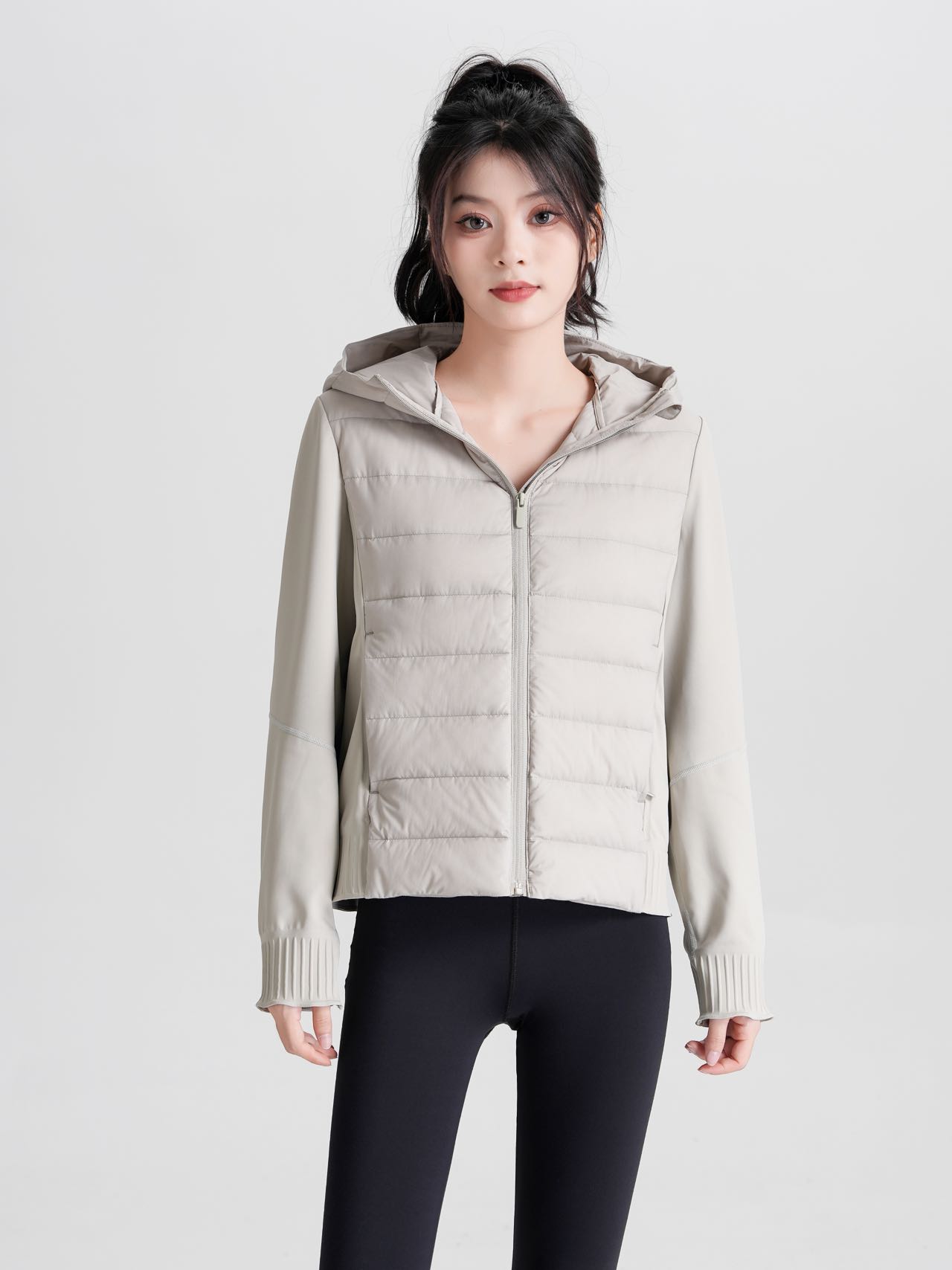 LULU压胶长袖连帽春夏修身休闲轻薄款运动休闲时尚户外百搭保暖