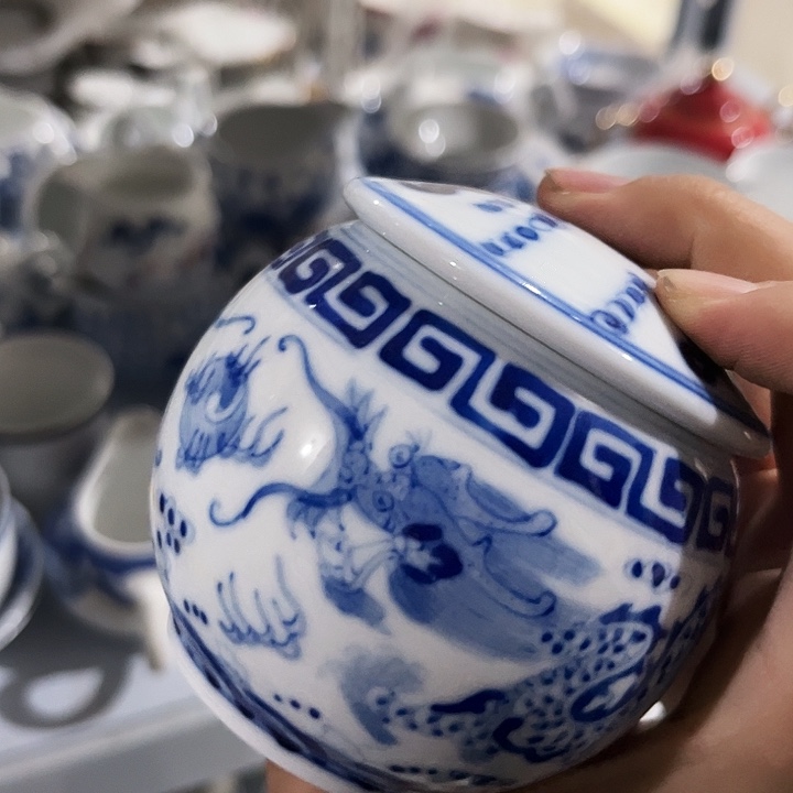 碗手绘茶叶罐一个陶瓷