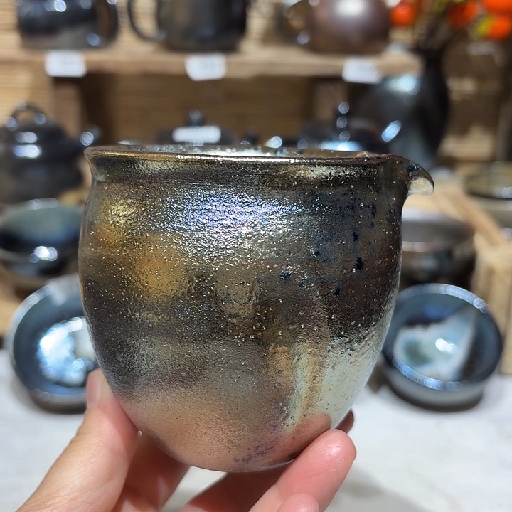 壶建水紫陶紫泥柴烧杯