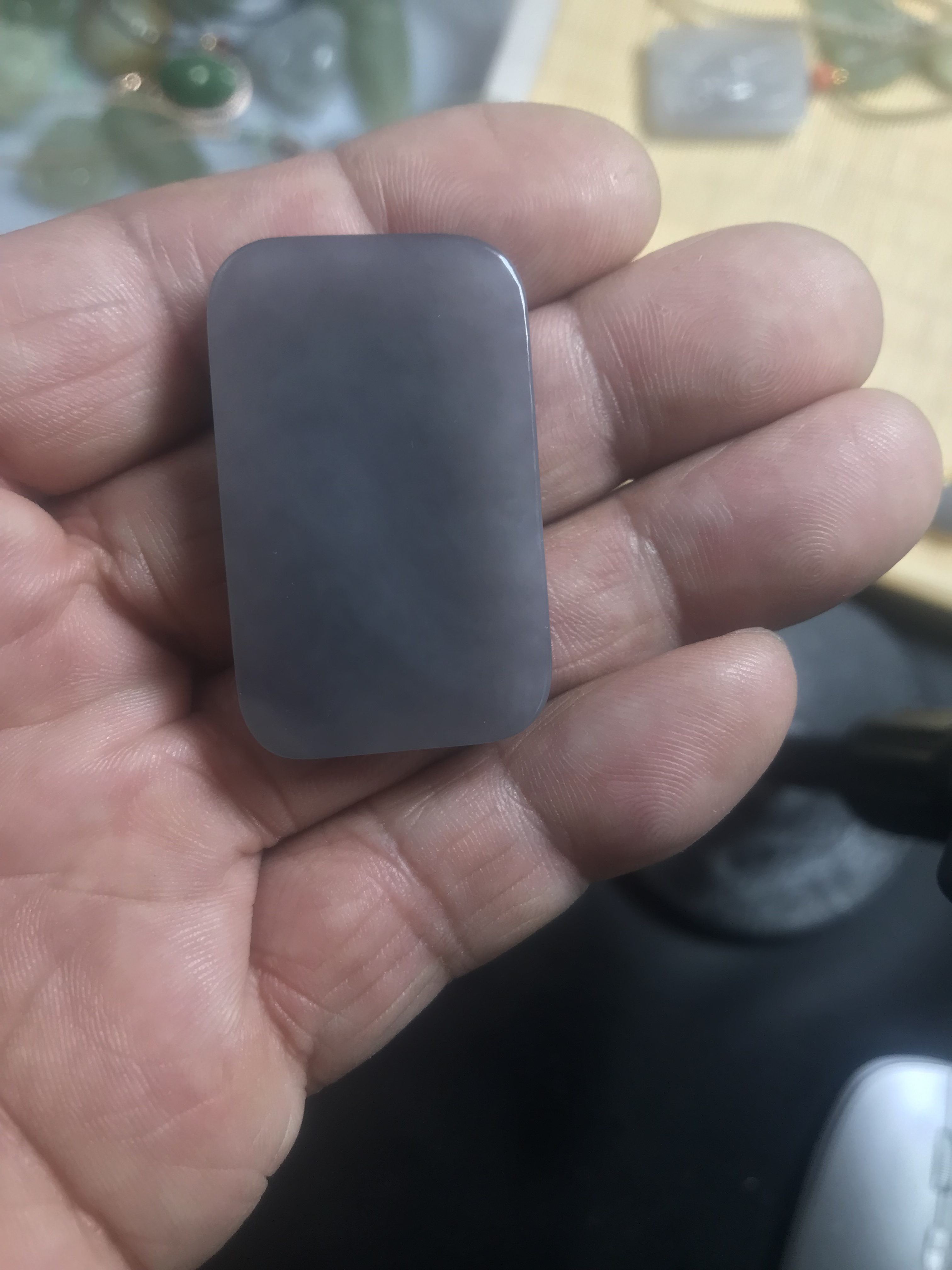 正品和田玉青海料挂件