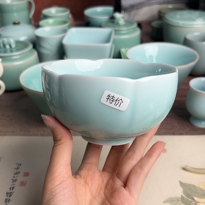 龙泉云间青瓷小米茶器