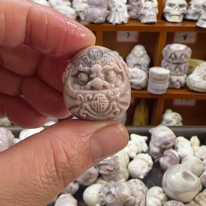 熊***平非金属配饰鹿角雕刻达摩