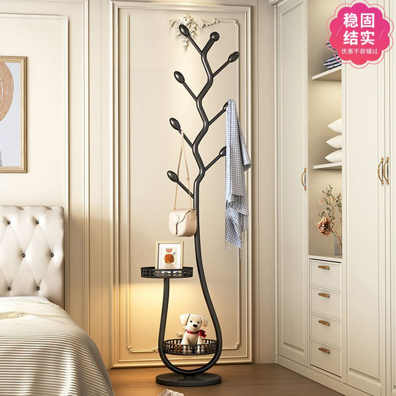 晾衣架家用轻奢衣服挂衣架室内简约奶油卧室收纳架衣帽架落地立式