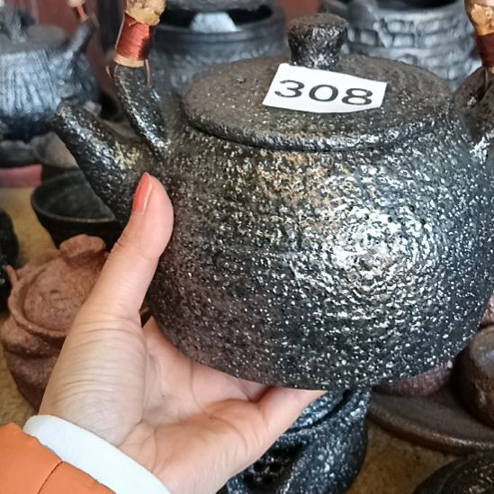 荥经黑砂茶具提梁壶800-1000毫升壶嘴微瑕