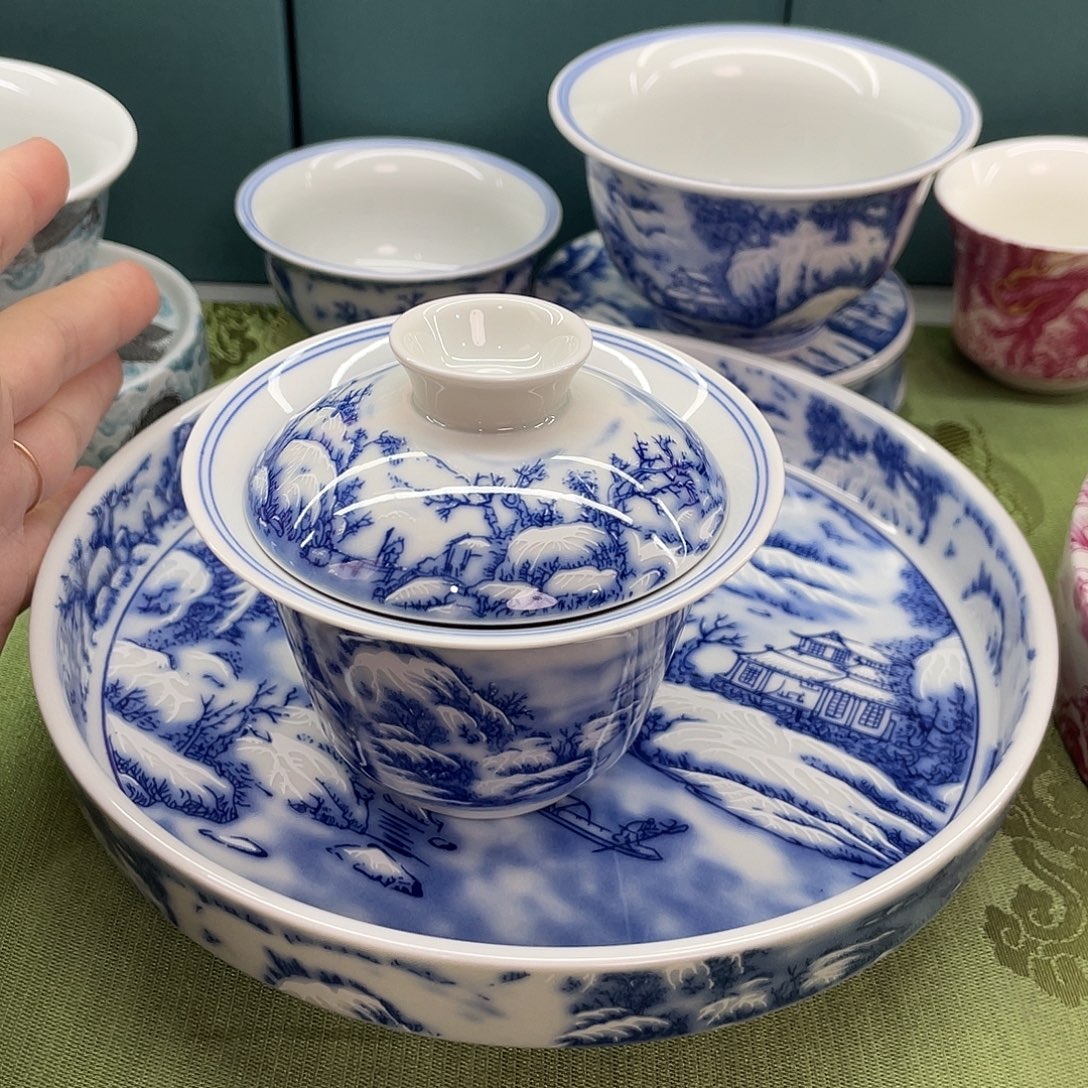 景德陶瓷盖碗茶具
