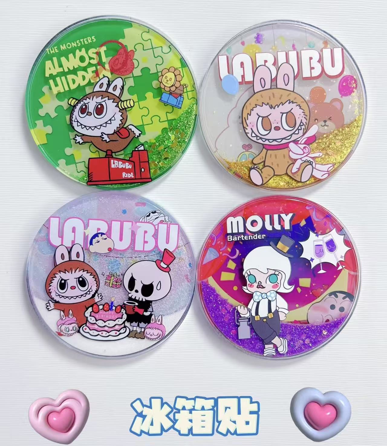 【新粉入手拍一得五普款】泡泡马特系列卡通动漫三层木质磁吸冰箱贴