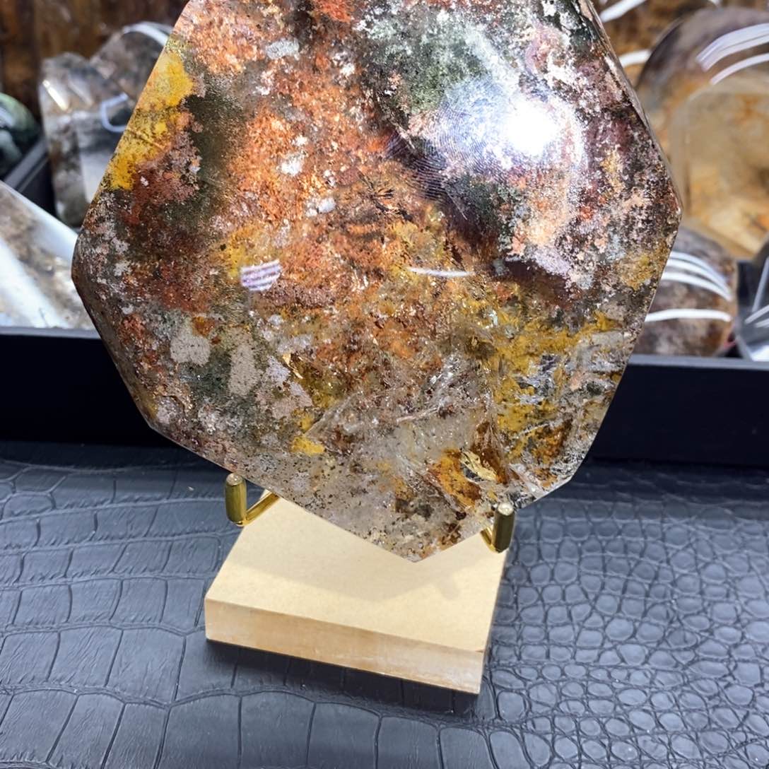 水晶原石水晶未镶嵌金**道