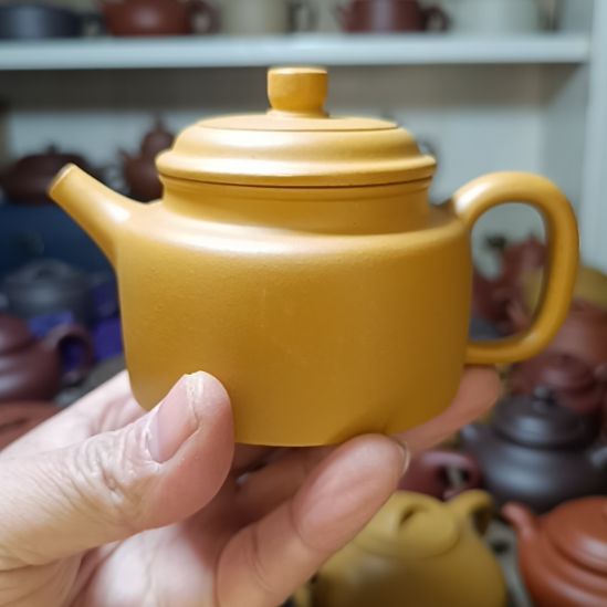 紫砂茶壶原矿黄金段泥德钟260cc半手工