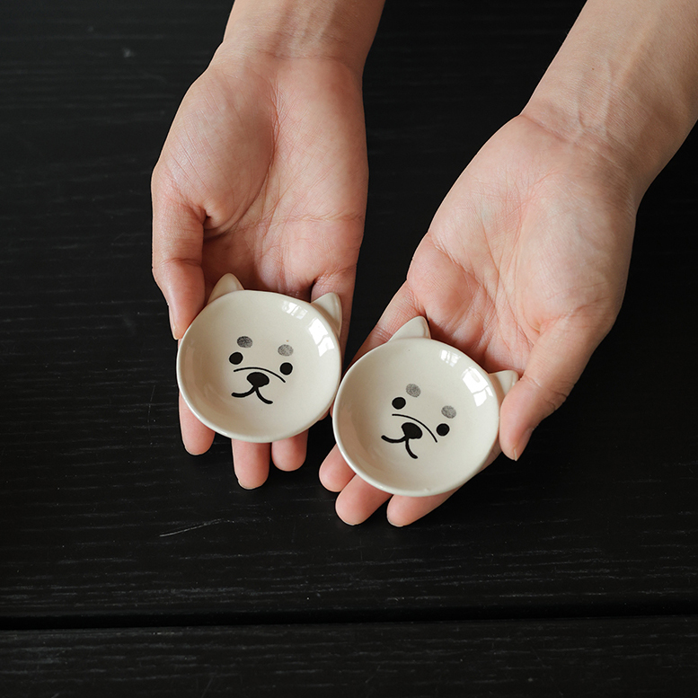 【瑕疵】2.5英寸卡通小狗碟2只 6×1.5cm