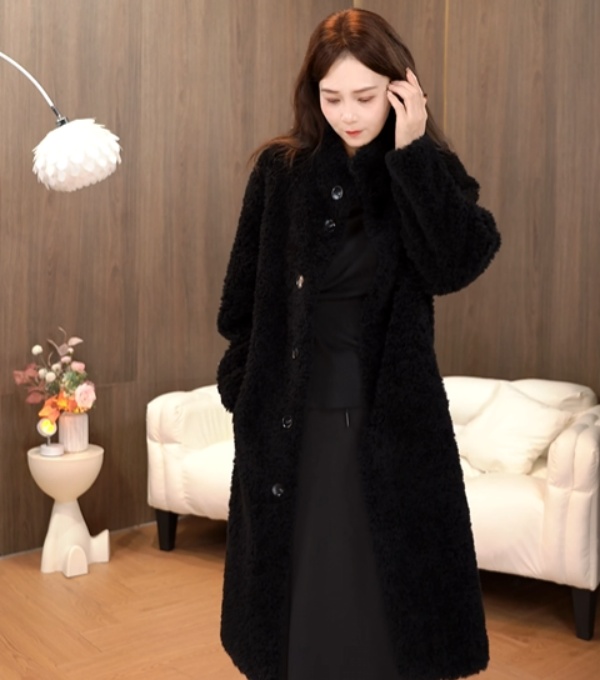 1005时尚保暖100%羊毛秋冬长款外套