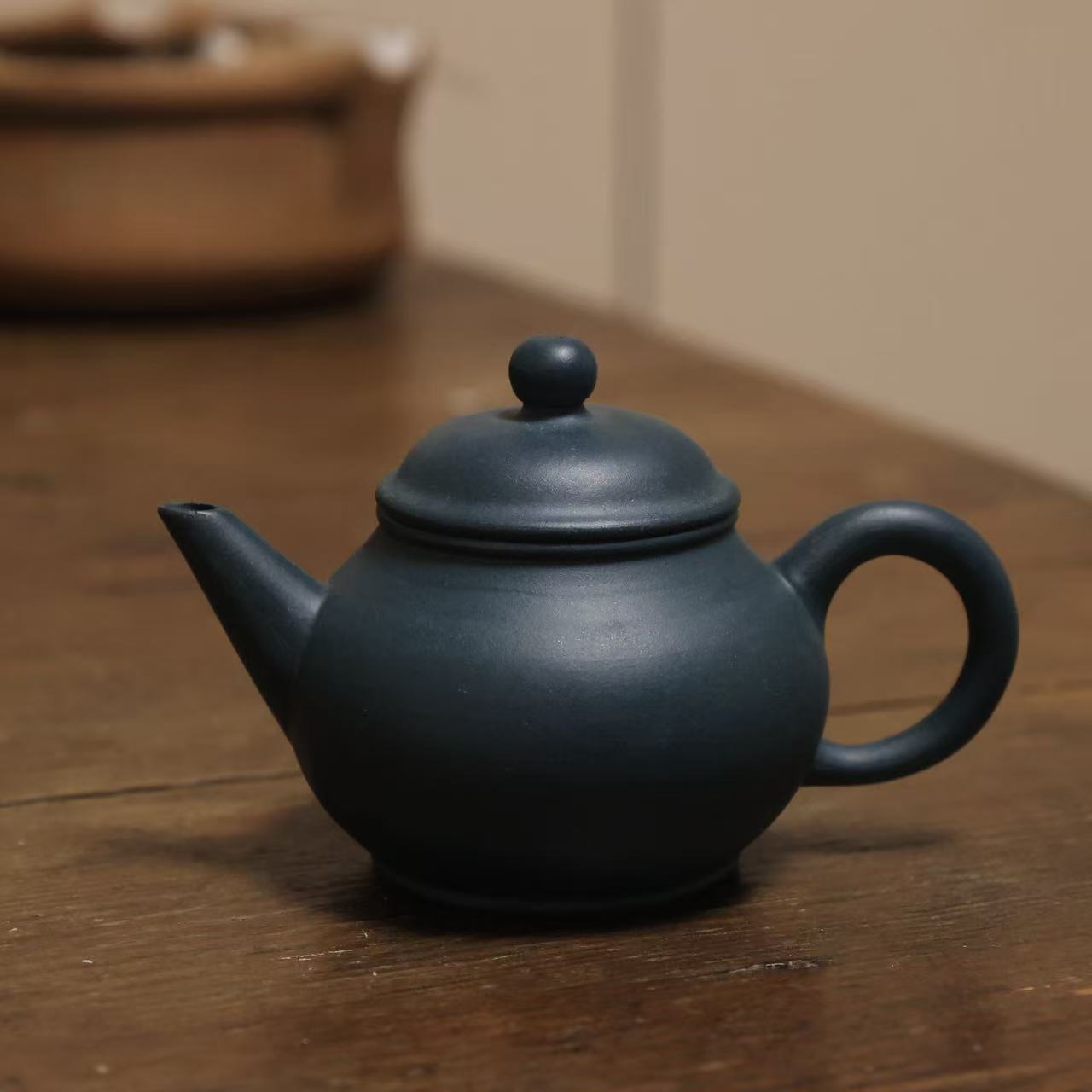 【早期仿制】民国绿泥芭乐壶110毫升独孔出水配置不锈钢滤网茶壶