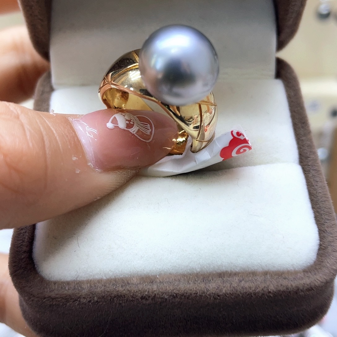 海水珍珠戒指银S925镶嵌