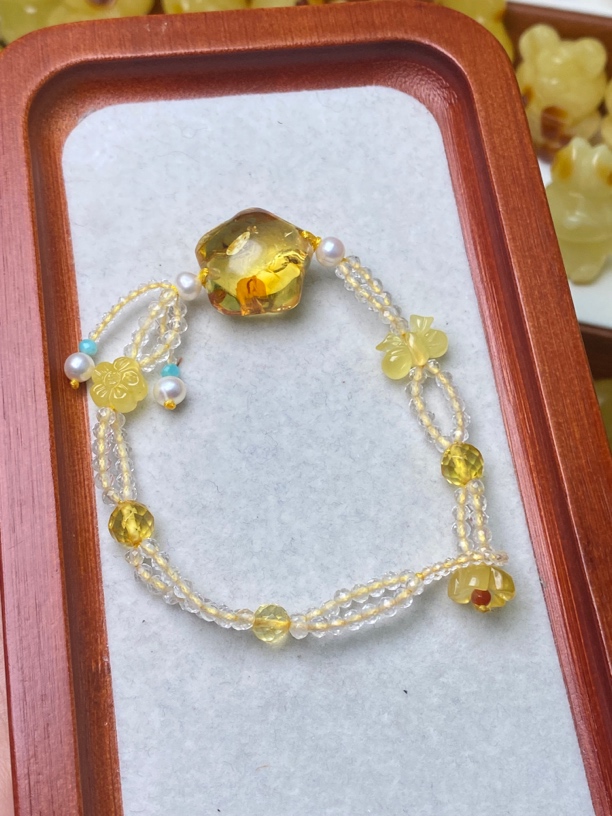 天然琥珀蜜蜡手串