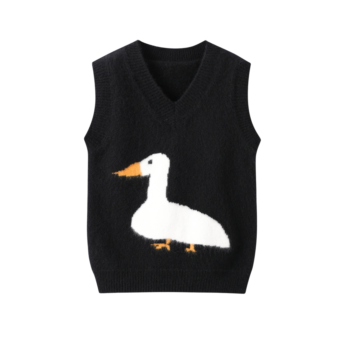 纯羊毛衫秋冬男女童装韩版马甲毛衣卡通动漫小鸭儿童坎肩无袖针织