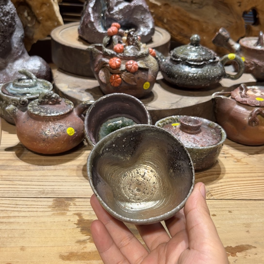 柴烧茶具手工茶杯
