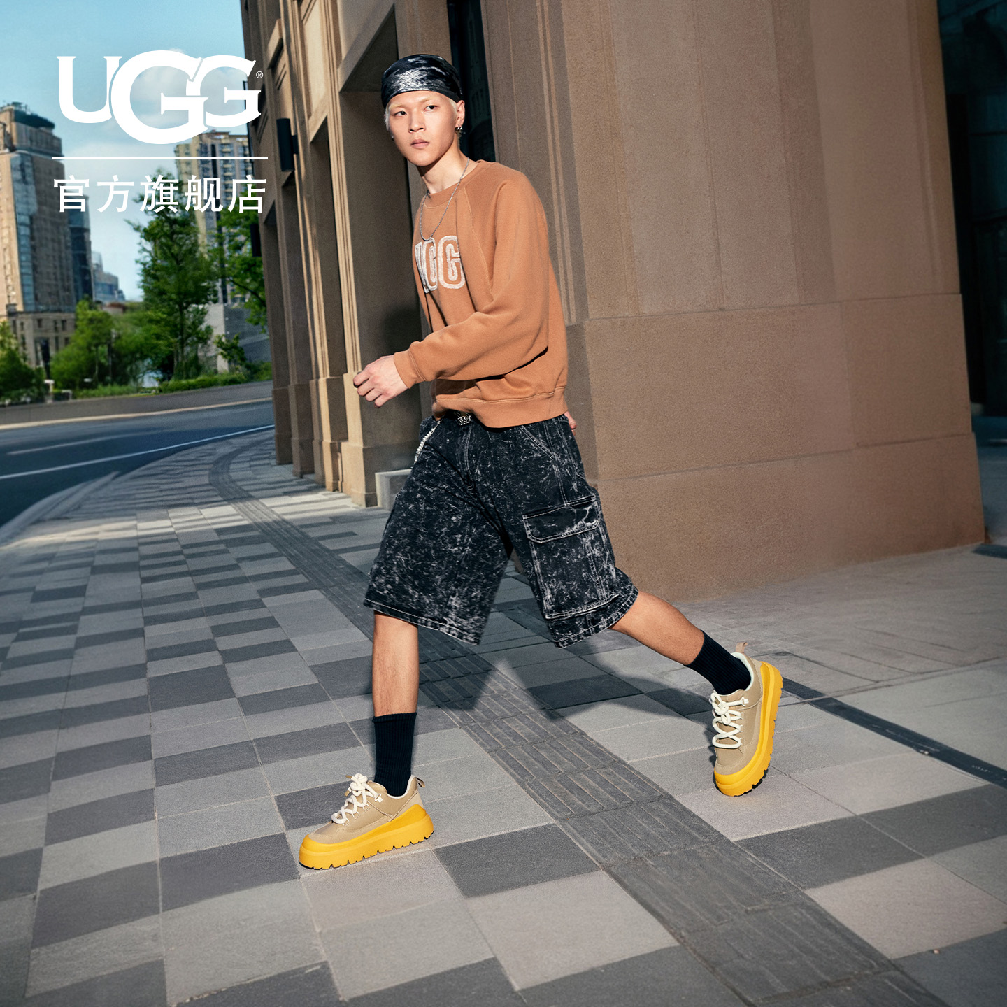 UGG秋季新款男女同款舒适时尚潮流轻便厚底系带运动休闲鞋1170910
