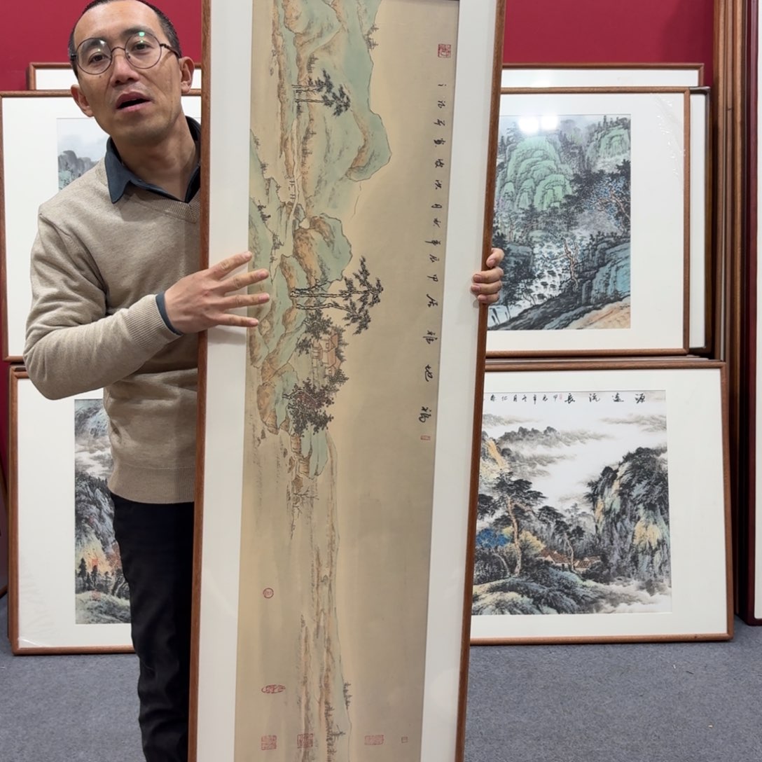 国画带框绘画160/45尺寸
