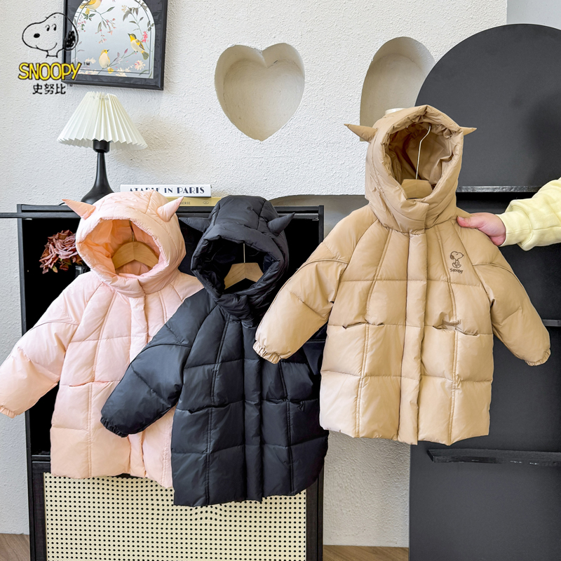 儿童羽绒服中长款连帽冬季时尚保暖羽绒服冬装外套