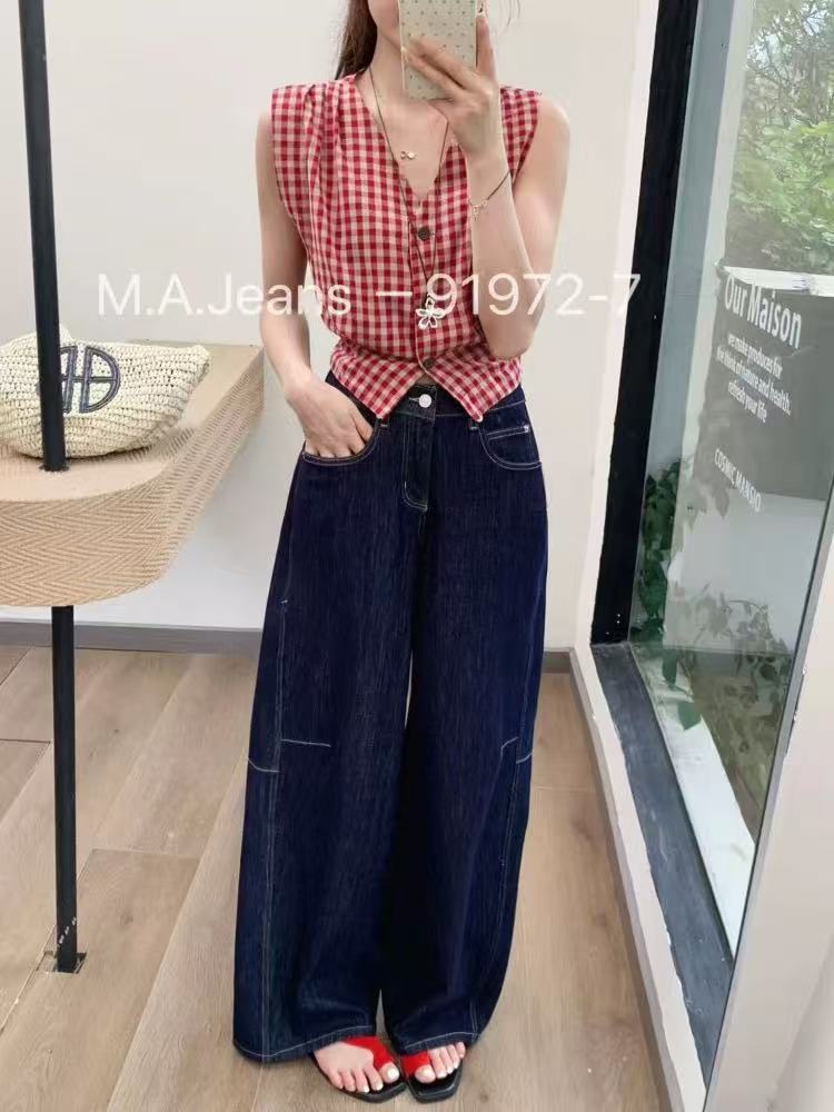 【多多】品牌专柜孤品1-100女装牛仔裤高腰百搭时尚显瘦直筒