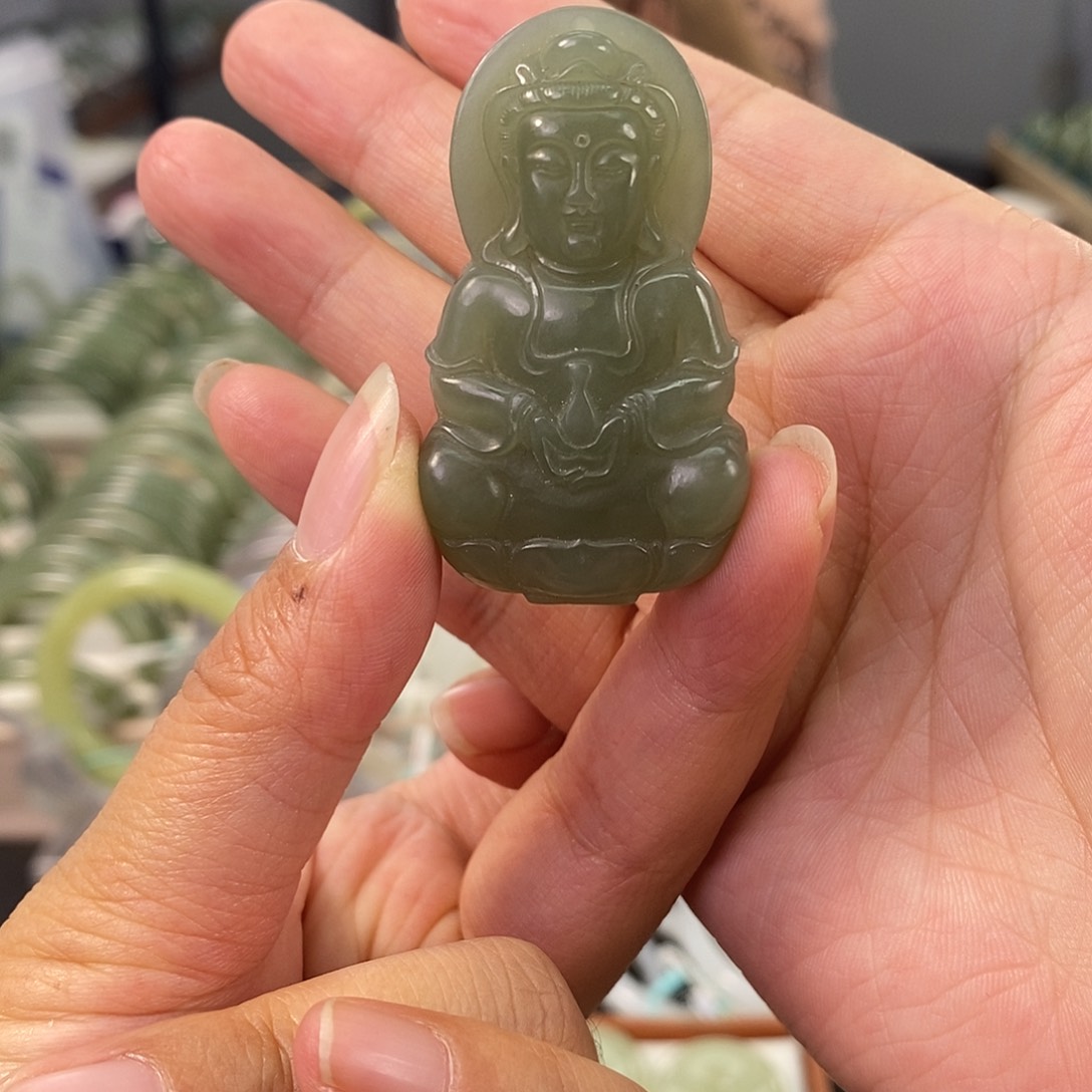 和田玉和田玉观音挂件未镶嵌