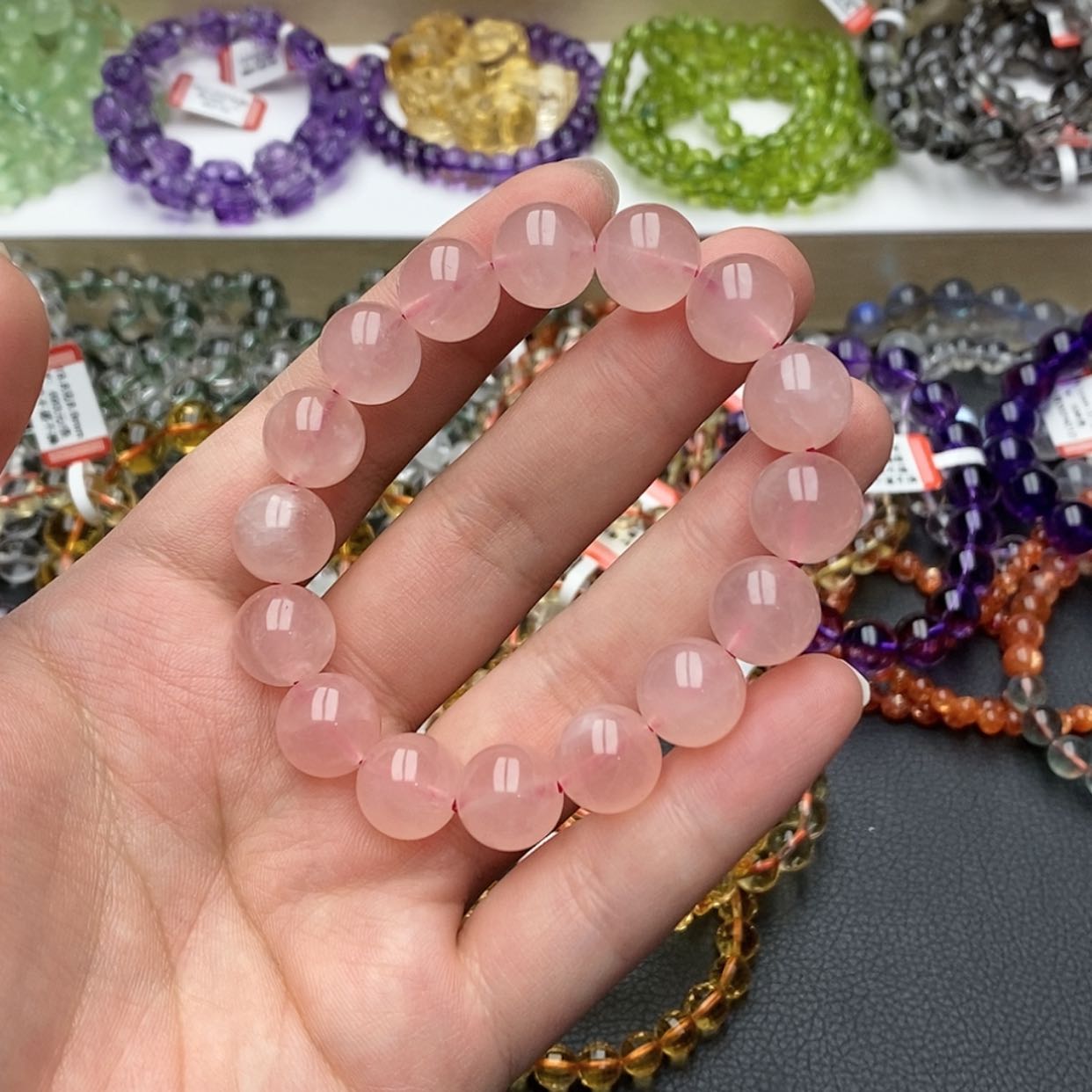 【闪购商品】芙蓉石手链未镶嵌马粉