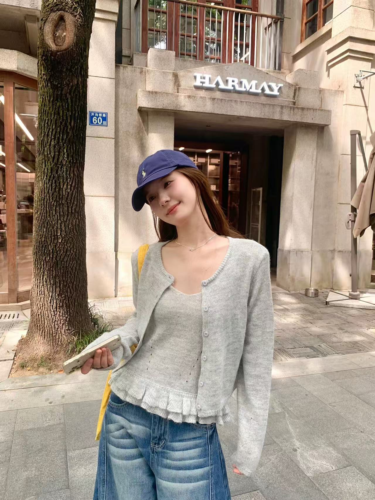 针织开衫款秋季卡通动漫毛针织衫百搭小众开衫设计感